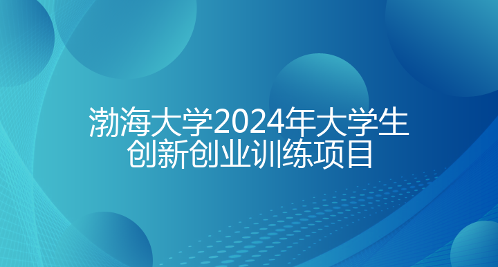 渤海大学2024年大学生创新创业训练项目